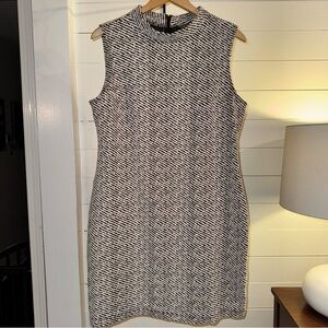 Sharagano Black and White Textured Mini Dress